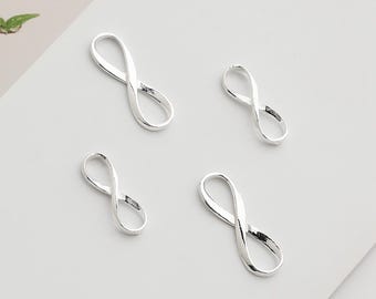 Sterling Silver Infinity Connector Charm, s925 Silver Infinity Links Charms For Jewelry Making Supplies, Bracelet Infinity Charms