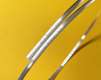 Sterling Silver Semi-circle Wire, Fine Silver Circular Arc Wire For Jewelry Making Supplies, Silver Soft Wire,Beading Wire width 1mm 2mm 3mm