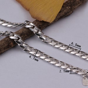 Sterling Silver Curb Chain, s925 Silver Curb Chain For Jewelry Making Supplies, Unfinished Curb Chain for Necklace Bracelet