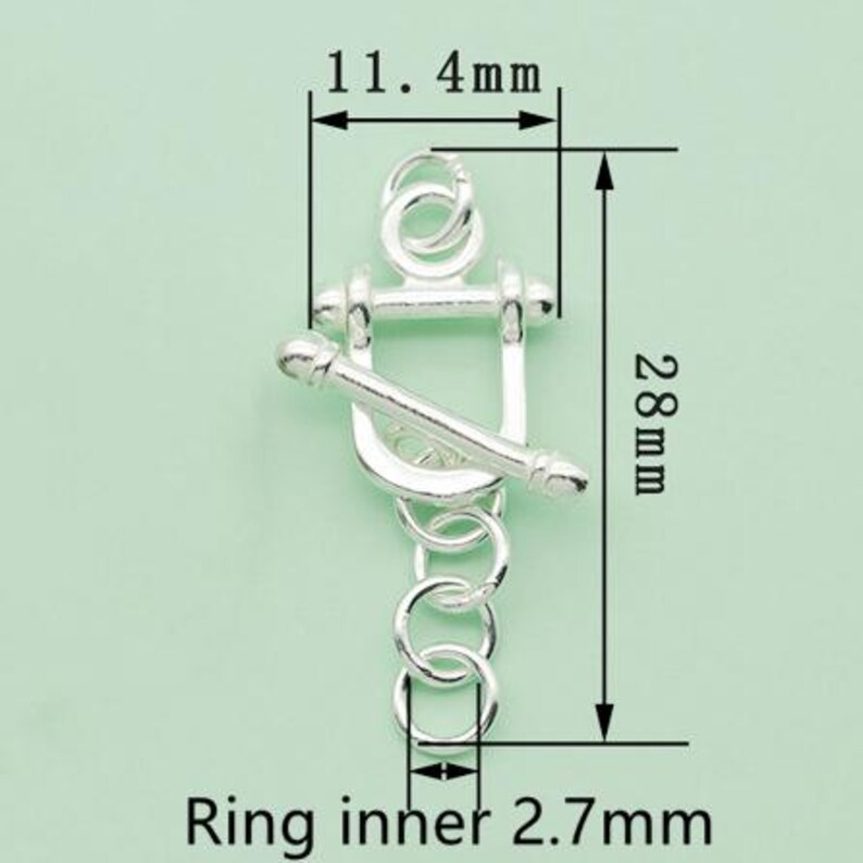 Sterling Silver Toggle Clasp,s925 Silver Round Chain Toggle Clasps for ...