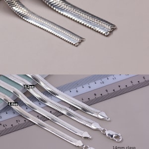 Sterling Silber Fischgrät Kette, Fischgrät Schlange Halskette, Fischgrät Choker, Fischgrät Halskette, flache Schlange unfertige Kette