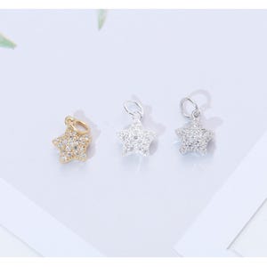 Sterling Silver Star Charm, s925 Silver Star Charm For Jewelry Making Supplies, Bracelet Charm, Zircon Charm