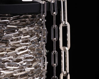 Catena a graffetta in argento sterling, catena a graffetta in argento s925 per forniture per la creazione di gioielli, catena speciale non rifinita per collana e bracciale