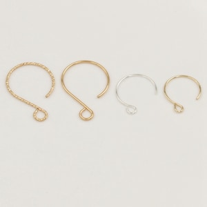 14K Gold Filled Round Ear Wires w/ Open Loop, Gold Filled Earring Wire, Earring Hook,Earring Component,Ear Wire Hook,Earring Jewelry Finding