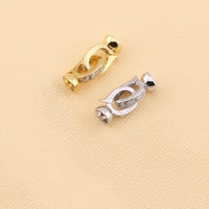 Sterling Silver Cord End Cap, s925 Silver Leather Cord End Cap, Cord End Cap with Hook Clasp, Cord End Cap Connector for Bracelet Necklace