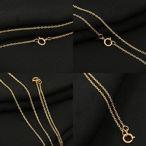 Chaîne forçat 16&quot; 18&quot; or 14 carats avec fermoir anneau à ressort, chaîne de collier torsadée dorée, chaîne forçat finie 1 mm