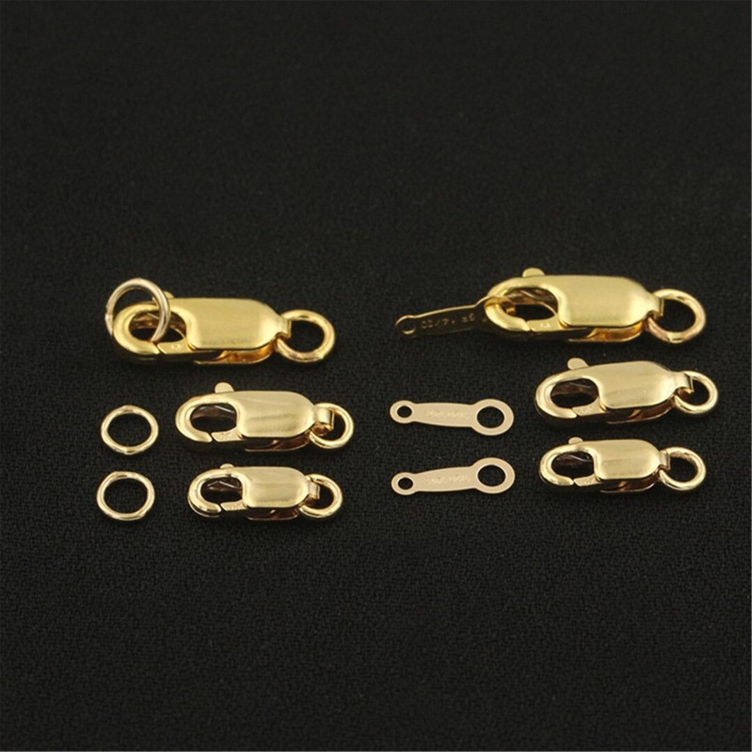 14K Gold Filled Lobster Clasp W/ Closed Jump Ring, Gold Filled Trigger Clasp, Rectangle Claw