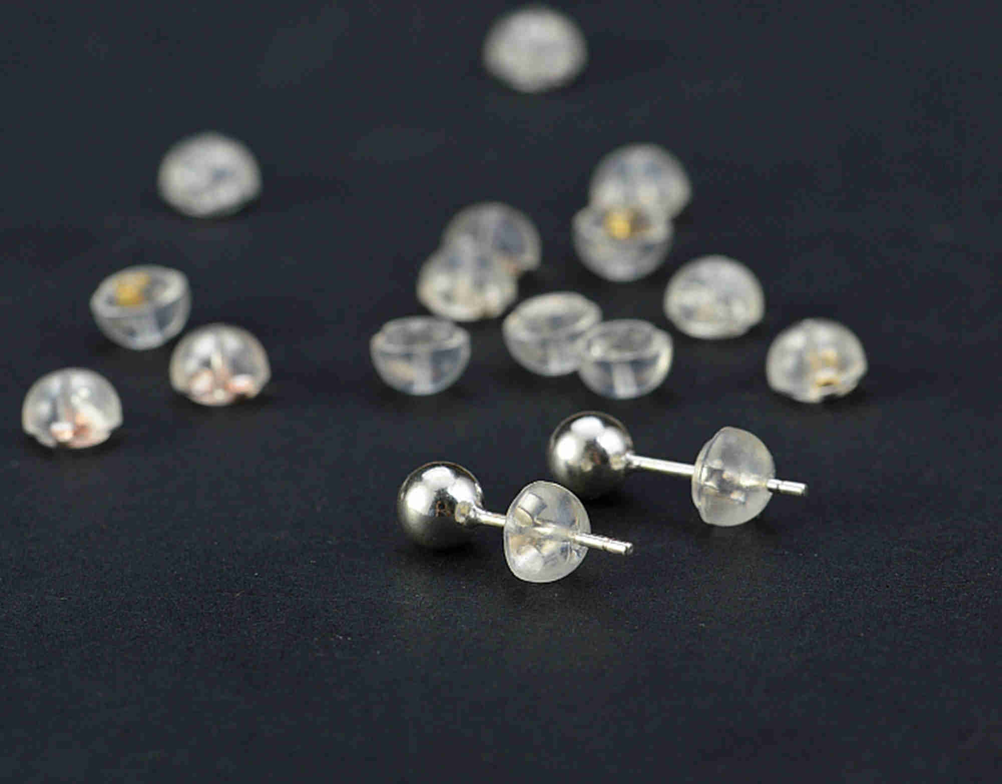 Sterling Silver Earring Clutch Silicone Ear Nuts For Jewelry Etsy