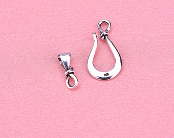 Fermoirs crochets en S en argent sterling, fermoir crochet en argent s925 pour accessoires de fabrication de bijoux, connecteur de fermoir crochet pour bracelet