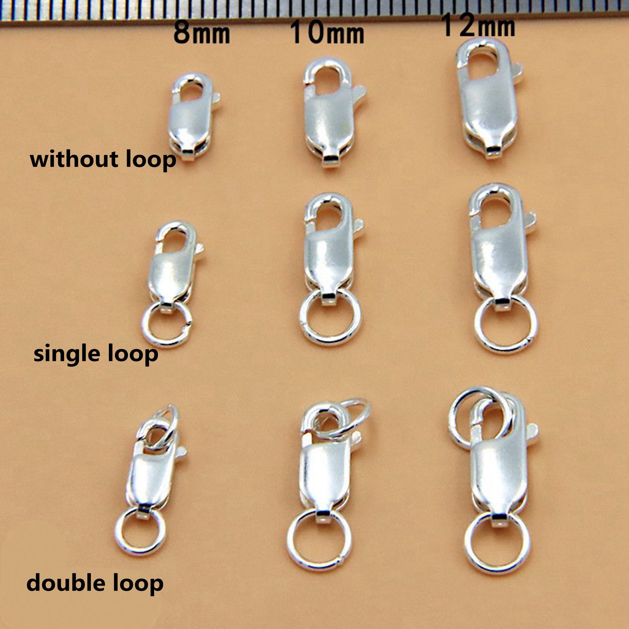 8PCS Double Lobster Clasp Extender, Lobster Clasp Double Opening