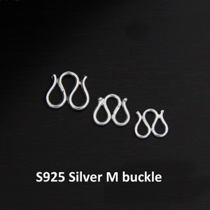 Sterling Silver M Clasps, s925 Silver Hook Clasp For Jewelry Making Supplies, Bracelet Hook Clasp Connector