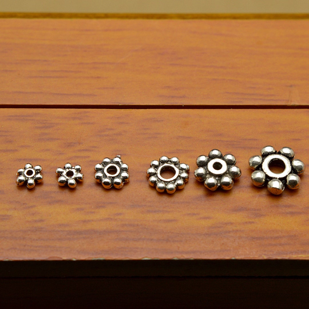 Sterling Silver Gear Beads Wheel Bead Tribal Bead Ethnic Etsy