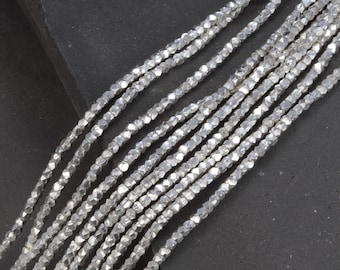 Karen Hill Tribe Silver Faceted Beads, Sterling Silver Beads, Sterling Silver Faceted Bead, Bracelet Glossy Bead 1mm 2mm 3mm 4mm 6mm