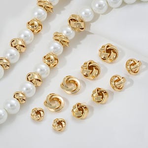 14K Gold Plated Twist Beads, Spiral Bead, Ball Bead, Knot Bead, Tribal Bead, Bracelet Spacer, Boho Bead, Festive Bead, Boho Bead,Ethnic Bead