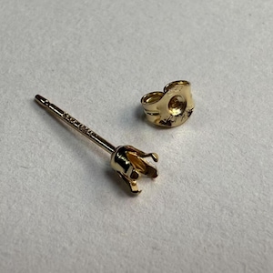 14K Gold Filled Claw Earring Settings w/ Backs, Gold Filled Earring Posts w/ Claw Bezel, 4/6 Prongs Post Earring, Earring Settings