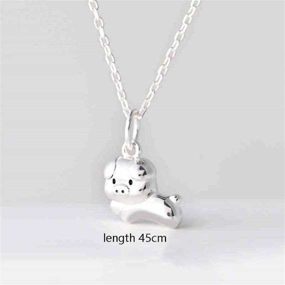 Buy Sterling Silver Pig Charm Pendant, S925 Silver Pig Necklace