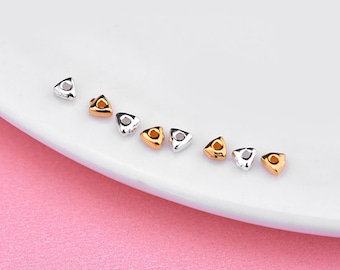 Sterling Silver Triangle Beads, Tiny Bead, Triangular Bead, Geometric Bead, Minimalist Bead, Bracelet Spacer, Tribal Bead, Boho Bead