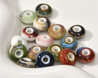 Ceramics Flat Round Beads,Wheel Spacer Beads,Abacus beads,Pony Beads,Bracelet Spacer,Donut Beads,Porcelain Loose Bead For DIY Jewelry Making