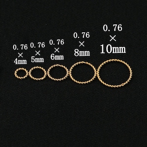 14K Gold Filled Round Circle Twist Jump Rings, Gold Filled Closed Jump Rings, Gold Filled Circle Jump Ring for Jewelry Making Supplies