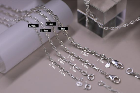 Sterling Silver Anchor Chain, S925 Silver Anchor Chain for Jewelry
