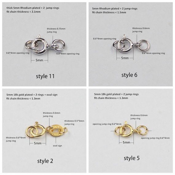 Sterling Silver Spring Rings S925 Silver Spring Ring Clasp for Jewelry Making Supplies Bracelet Spring Ring Clasp With Loop Etsy