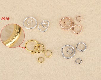 Sterling Silver Lock Jump Ring, s925 Silver Open Jump Ring For Jewelry Making Supplies, Open Jump Ring  6mm 7mm 8mm 10mm 12mm 14mm