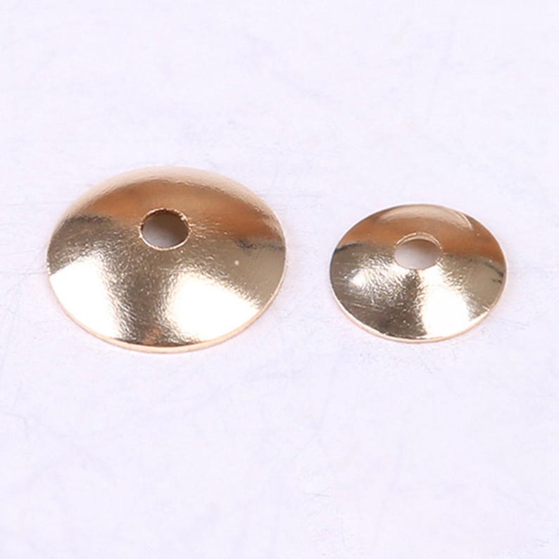 14K Gold Filled Bead Caps, Gold Filled Beads Cap For Jewelry Making Supplies, Bracelet Beads Cap, Plain Smooth Bead Caps 3mm 4mm image 1