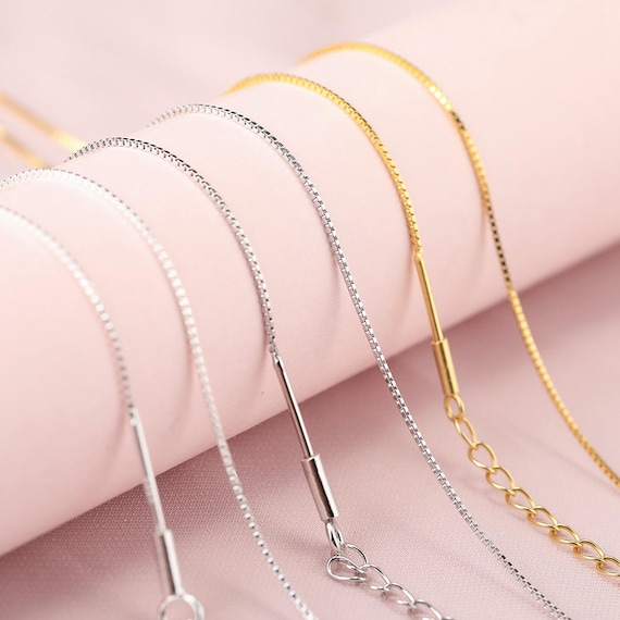 Sterling Silver Bracelet Chain, 925 Silver Box Chain  display picture 3