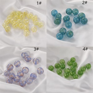 Glass Bubble Bead,Hand Blown Hollow Round Ball Beads for DIY Earring Jewelry Making,Glass Globe Charm,Colorful Glass Loose Spacer Beads 12mm