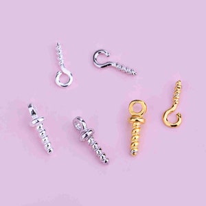 Sterling Silver Screw Eye Pins, s925 Silver Screw Peg Drop For Jewelry Making Supplies, Screw Eye Peg, Peg Wire