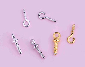 Sterling Silver Screw Eye Pins, s925 Silver Screw Peg Drop For Jewelry Making Supplies, Screw Eye Peg, Peg Wire