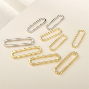 14K Gold Plated Oval Closed Jump Rings, Hollow Oval Bead Spacers For Jewelry Making Supplies, Oval Connector Rings, Bracelet Beads