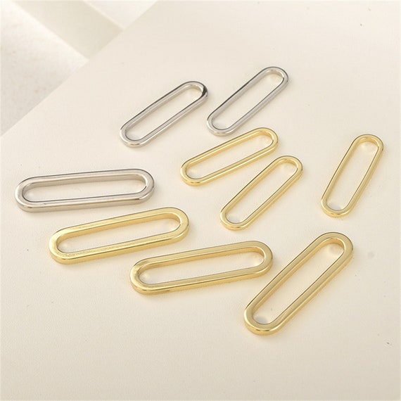 14K Gold Plated Oval Closed Jump Rings, Hollow Oval Bead Spacers for  Jewelry Making Supplies, Oval Connector Rings, Bracelet Beads 