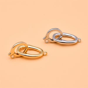 Sterlingzilveren ronde druksluiting, s925 zilveren veersluiting met rechthoekige connector, scharnierende sluiting, houdersluiting voor parelarmband