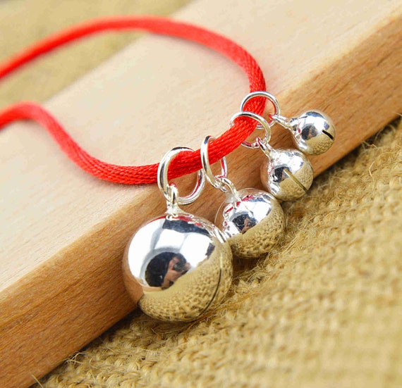 Handmade Sterling Silver Charm Bracelet from Bail - Tiny Bell in Silver