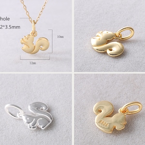 Sterling Silver Squirrel Charm Pendant, Woodland Bracelet, Forest Necklace, Wildlife Earring, Mammal Jewelry, Animals Charm, Charms In Bulk
