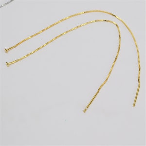 Sterling Silver Box Chain Earring Threaders, s925 Silver Cable Chain Earring Threader For Jewelry Making Supplies, Threader Earrings 11mm