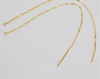 Sterling Silver Box Chain Earring Threaders, s925 Silver Cable Chain Earring Threader For Jewelry Making Supplies, Threader Earrings 11mm