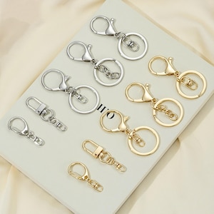 14K Gold Plated Split Ring, Gold Tone Key Ring For Jewelry Making Supplies, Split Rings, Keychain Rings, Key Ring with Lobster Clasp