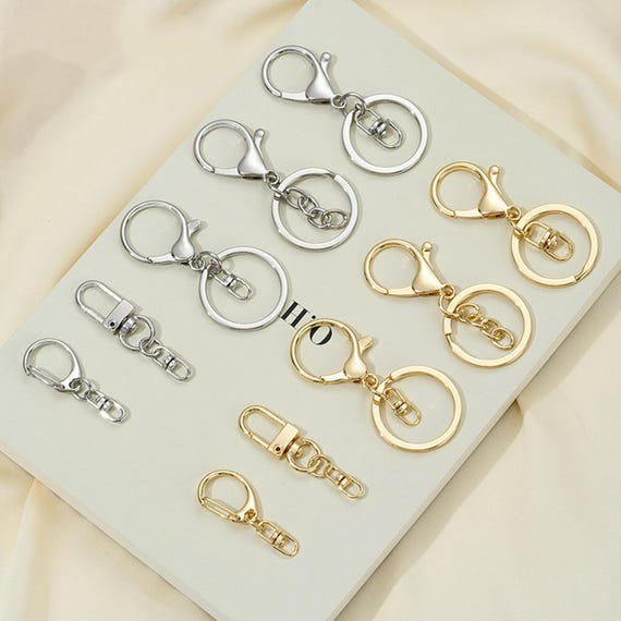 14K Gold Plated Split Ring, Gold Tone Key Ring for Jewelry Making