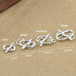 Sterling Silver S Clasps, s925 Silver Hook Clasp With Ring For Jewelry Making Supplies, Bracelet Hook Clasp Connector Ring