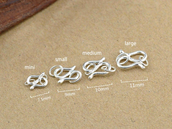 Sterling Silver S Clasps, s925 Silver Hook Clasp With Ring For Jewelry Making Supplies, Bracelet Hook Clasp Connector Ring