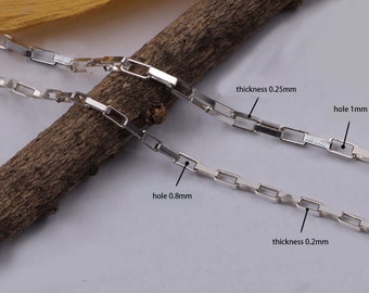 Catena a graffetta in argento sterling, catena a graffetta in argento 925 per la creazione di gioielli, collana e bracciale con catena speciale grezza