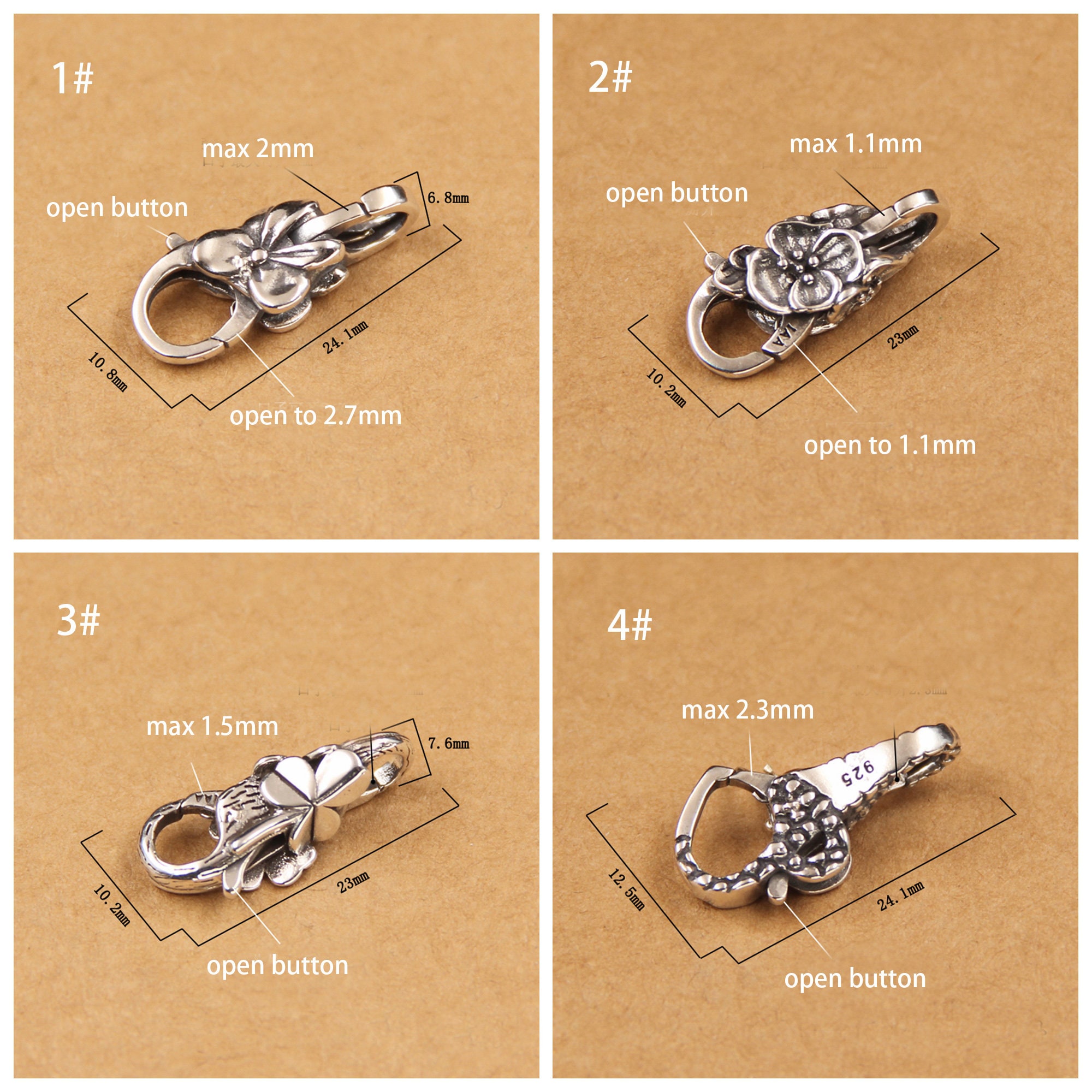 Sterling Silver Lobster Clasp, S925 Silver Lobster Clasps for