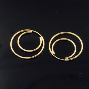 14K Gold Filled Double Endless Hoop Earring, Gold Filled Earwire Hoops, Earring Hoop, In&Out Hoop Earring, Ear Hoop 16+24mm 20+30mm