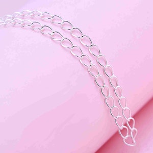 Sterling Silver Cable Chain, s925 Silver Cable Chain For Jewelry Making Supplies, Unfinished Cable  Chain Necklace Bracelet