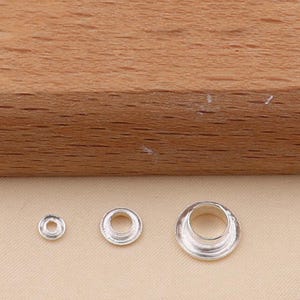 Sterling Silver Bead Grommets, Silver Bead Grommet, Bead Cores, Grommet Eyelet Bead, Jewelry Making, Bulk Beads 3.5mm 5.5mm 8.5mm