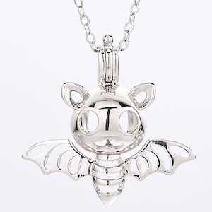 Sterling Silver Bat Pendant Setting, S925 Silver Pearl Cage Pendant Pearl or Gemstone Bead, Animals Cage Pendant, Jewelry Making 6mm 7mm 8mm