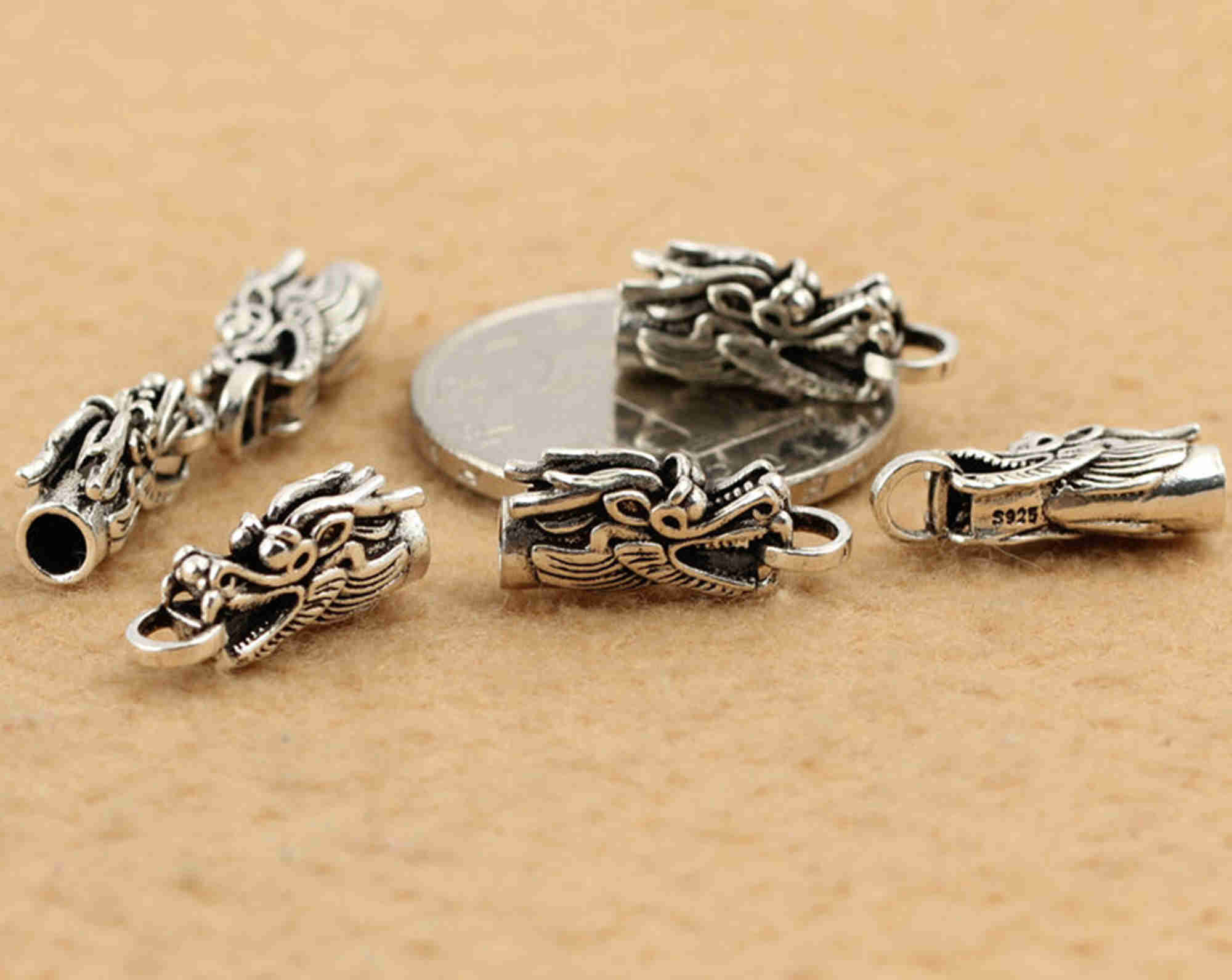 Sterling Silver Dragon Head Clasps S925 Silver Hook Clasp for - Etsy