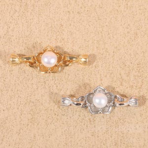 Sterling Silver Cord End Caps, s925 Silver Leather Cord End Cap w/ Flower Connector For Jewelry Making, Cord Cap for Bracelet Necklace